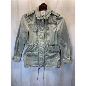 Bilabong Women’s SZ S Green MilitaStyle Jacket/Coat Snap Front #2805